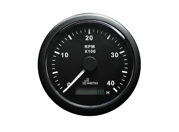WEMA Turteller m/Timeteller 0 - 4000 rpm Sort